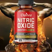 Nitric Oxide Booster L-Arginine, L-Citrulline 1500 Mg 120 Capsules