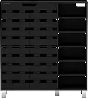 Artiss Shoe Cabinet 6 Tier Shoe Storage Rack with Adjustable Shelves, Narrow Shoe Organiser for Entryway Hallway Living Room Black
