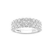 Multi Row Ring with 1.50ct of Laboratory Grown Diamonds in Mirage Sterling Silver and Platinum
