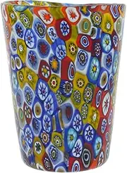 GlassOfVenice Murano Glass Tumbler - Multicolor Millefiori