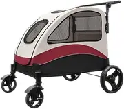 Pet Stroller Dog Stroller Cat Stroller Foldable Dog Stroller Pet Wagon Travel Folding Carrier with Adjustable Handle Pet Stroller for Small Medium Dogs Cats Dog Pram Dog Cat