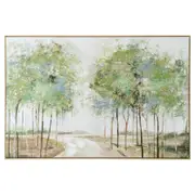 Urban Style Brushmarks Embellished Canvas Forrest Path
