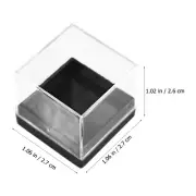 12pcs Clear Cube Box Sample Storage Box Crystal Stone Display Box