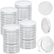 WEBEEDY 40 PCS Blank Challenge Coin Engraving Blanks Coins Metal Stamping Blank Coin 40 mm/1.57 Inch Round Tags Threaded Edged Coin with Acrylic Protection Box for DIY Crafts Engraving,Silver