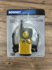 Sonnet AM/FM Personal Radio with Clock and Speaker Vintage New