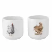 Royal Worcester Wrendale Egg Cups - Curious Hen & Henrietta Cluck (Set of 2)