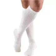 TRUFORM Casual Over Calf Support Socks 15-20mmHg (White) Large