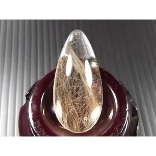 [Disk水晶][優質磨工]激光透亮•全美金紅髮晶墜Q2-75(高38寬18厚11mm)