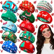 12 Pack Christmas Sports Headband Elastic Headbands Sweat Absorbing Headband
