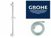 Grohe Vitalio Universal Shower rail, 600 mm and Sliver flex 1750mm Hose German