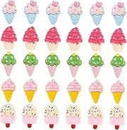 ARTIBETTER 1set Ice Cream Shape Thumbtacks Multi Function Replaceable Push Pins for Daily Use Safe Reliable Map Fixator for Bulletin Boards Cork Strips 30pcs