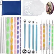 Mandala Dotting Tools Set, 20-Piece Dotting Tool Set for DIY Painting, Polymer Clay, Ceramic and Nail Art