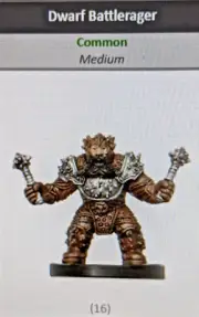 D&D miniatures Unhallowed DWARF BATTLERAGER #16 with stat card (NIB)