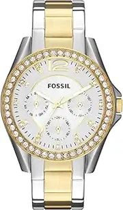 [FOSSIL] Riley Women's Watch with Crystal Accents and Stainless Steel Bracelet Band