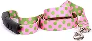 Yellow Dog Design Pink Green Polka Dot EZ-Grip Dog Leash with Comfort Handle, Large-1" Wide 5' (60") Long