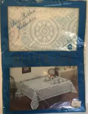 Vintage Oblong Natural Cloth Lace Tablecloth 52” X 70” Quaker Lace NIP