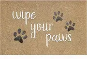 JJUUYOU Welcome Mat for Front Door Wipe Your Paws Doormat Rubber Non Slip Backing Funny Doormat Indoor Outdoor Rug Inside Brown Dirt Mat for Entryway Front Door Porch