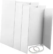 KICHOUSE 1 Set White Folding Display Board Heavy Duty Double Sided Tape Trifold Boards Trifold Presentation Board Double Sided Tape Heavy Duty Paperboard Poster Board Classroom Cardboard