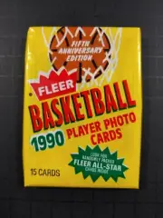(1) Sealed Wax 15 Card Pack 1990 Fleer Basketball Possible Michael Jordan? NEW