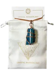 Infinity Loop Crystal Tumbled Collection Apatite Pendant Necklace Copper