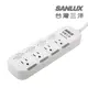 SANLUX台灣三洋 防塵蓋轉接 延長電源線 3孔4座4切1.8M (SYPW-W344DA)