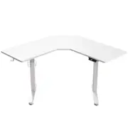 White Sit Stand Desk L Shaped Height Adjustable