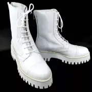 CASADEI WOMEN'S SOFT WHITE LEATHER COMFORT FASHION ANKLE BOOTIES