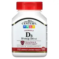 在飛比找iHerb優惠-[iHerb] 21st Century 維生素 D3 咀嚼