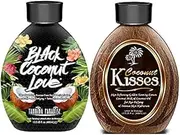Ed Hardy Coconut Kisses Golden Tanning Lotion, 399ml BEST SELLERS Tanning Paradise Black Coconut Love Tanning Lotion Coconut Oil Age-Defying Tattoo Protecting Formula Ultra Hydrating Dark Tanning Lotion, 399ml