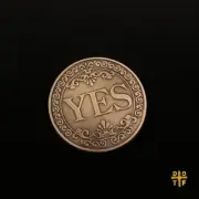 Yes or No Decision Coin, Lucky Coin, Lucky Charm, Antique Copper Coin Divination