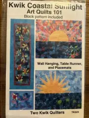 Two Kwik Quilters Coastal Sunlight Art Quilts Wall hanging Runner 2006