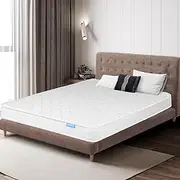 [DREAMZ] Queen Spring Mattress Coil Bonnell Bed Sleep,Knitted Fabric, HD Foam, Memory Egg Crate Foam Euro Top Medium Coil Bedding, Breathable Top, 13CM Thickness, 15Yrs Warranty, White