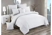 Seersucker Double Size Quilt/Doona/Duvet Cover Set - White