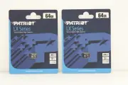 (LOT of 2) Patriot LX Series 64GB UHS-I Class 10 Micro SD Flash Memory Card