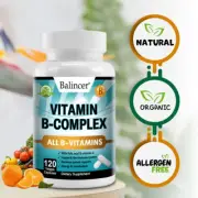 Vitamin B Complex Capsules - Energy Lmmune Stress Support Metabolism Supplement