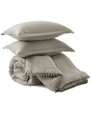 Unikome All Season Ball Pom Fringe Comforter Set