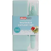 Decor Go Reusable Cutlery Set Assorted 4 pack