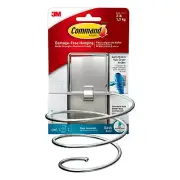 Command Hair Dryer Bathroom Holder Satin Nickel Holder, 2 Water Resistant Strips