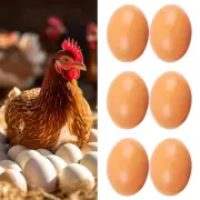 6X Fake Wooden Chicken Eggs Chicken House Help Hen Lay Eggs Tool for Home