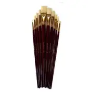 Major Brushes Long Handled Hog Bristle Oil Paint Brush Set of 10