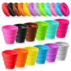 24 Pcs Silicone Collapsible Cup Without Lids Travel Portable Foldable Cup Col...