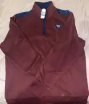 Nautica Sweater Quarter Zip Fleece Men’s Pullover Sz XL Royal Burgundy