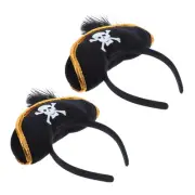 2 Pcs Hair Accessory Straw Cowboy Hat Costumes Pirate Child Man