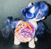 Zuru Sparkle Girlz Unicorn Pony White W/ Blue Mane & Tail Aprox 4” x 3” NEW