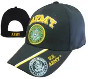 Official US Army Licensed Army & Emblem Black Cap Hat Army Strong Free Shipping