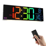 16.2in Large Digital Wall Clock with Remote Control, Temperature/Night6752