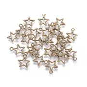 100 Star Charms Antiqued Bronze Tiny Star Charms Wholesale BULK 15mm