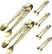 NOLITOY 6pcs Mini Ice Tongs for Serving Ice Cubes Sugar Cubes Appetizers Ergonomic Design for Tea Parties and Desserts Kitchen Tool
