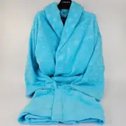 VERSACE Seashell Baroque Azur Blue Unisex Long Bathrobe New