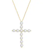 Bloomingdale's Fine Collection Diamond Cross Pendant Necklace in 14K Yellow Gold, 1.50 tcw